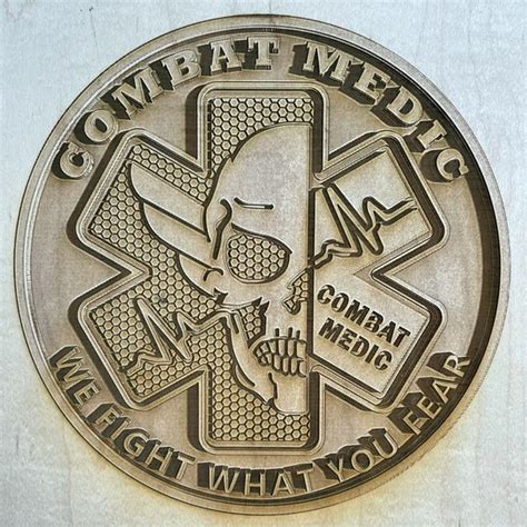 digital engraving file combat medic logo  illusion file etsy