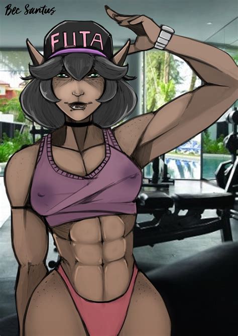 Dark Elf At The Gym By BecSantus Hentai Foundry