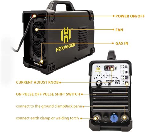 Buy HZXVOGEN HVT250P 200A AC DC Aluminum Tig Welder with DC Pulse TIG ...