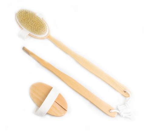 Fashion Hot Natural Long Wooden Bristle Body Brush Massager Bath Shower