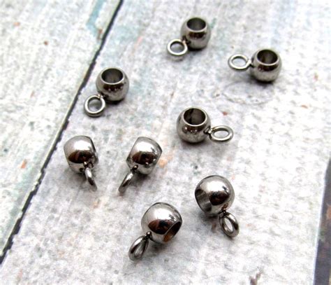 Stainless Steel Bead Large Hole Bead Set Of 10 Sst Etsy