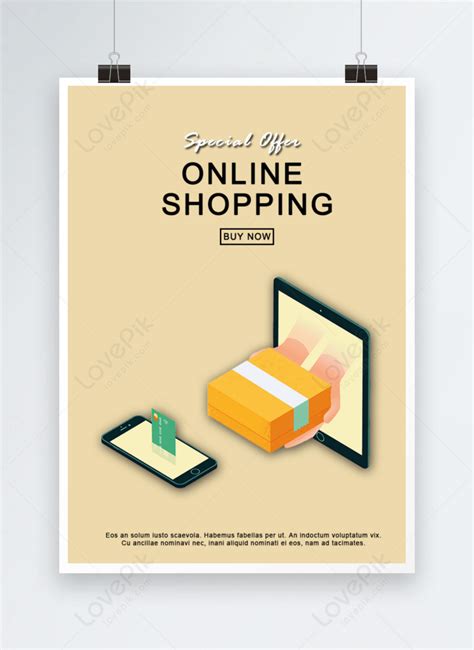 Simple mobile online shopping poster template image_picture free ...