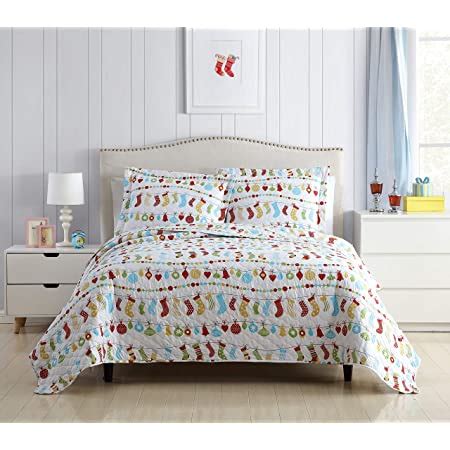 Amazon Sl Spirit Linen Home Est Holiday Collection Quilt Set