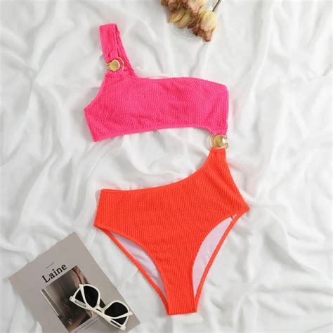Cikini New Color Contrast Beach Bikini Foreign Trade Cross Border Swimsuit Women S Wave