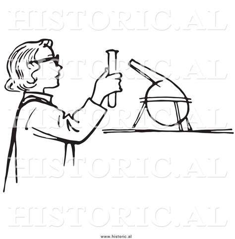 Illustration of a Young Girl Conducting a Science Experiment in a Lab ...