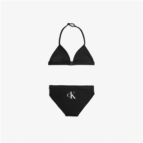 Calvin Klein Triangle Çocuk Siyah Bikini Takımı Superstep Mayo Mayoşort