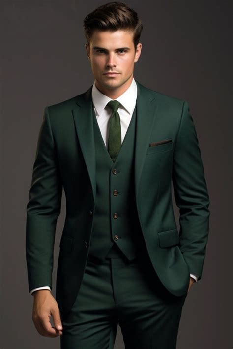 men hunter green suit wedding wear suit formal green suits sainly
