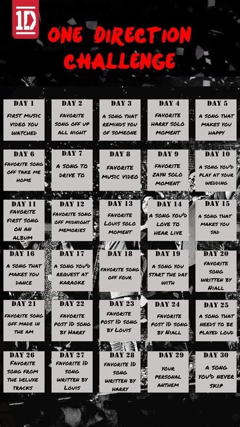 One Direction 30 Day Song Challenge In 2024 One Direction Music One