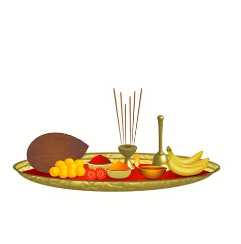 premium vector puja thali