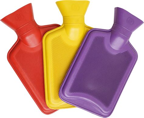 Pack Of 3 Mini Hot Water Bottles Natural Rubber 1 Litre Capacity 3