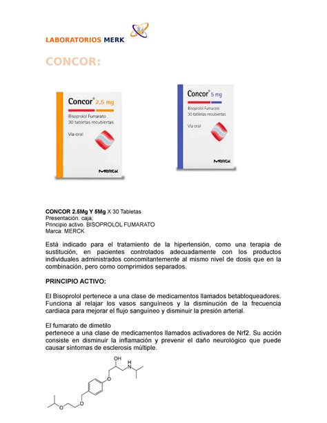 Concor Bznnsnsms Laboratorios Merk Concor Concor 2 Y 5mg X 30