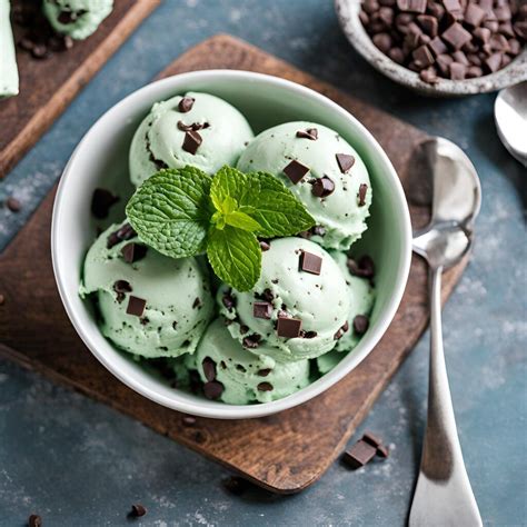 mint chocolate chip ice cream recipe mint ice cream  white bowl