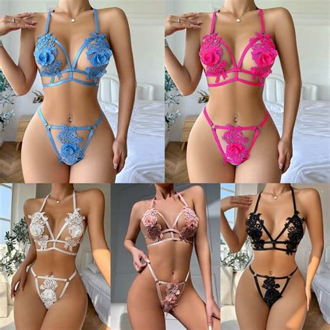 Femmes Sexy Lingerie Dentelle Haut Soutien Gorge Dames String Ensemble