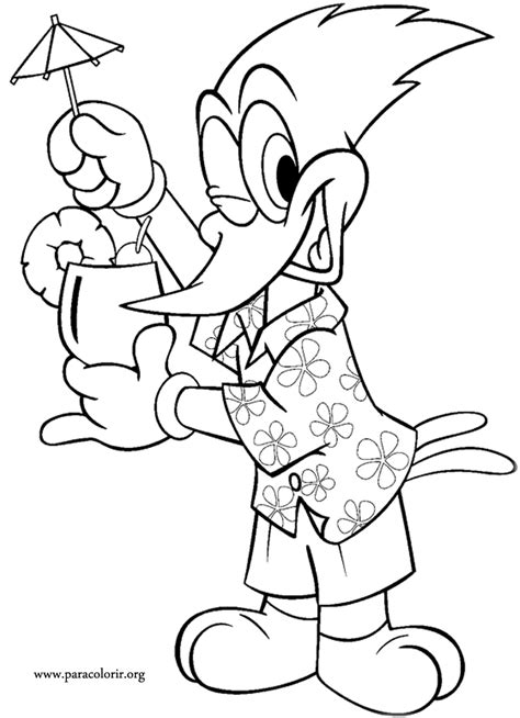 Desenhos do Pica Pau para Colorir: Imagens Legais para Pintar Grátis