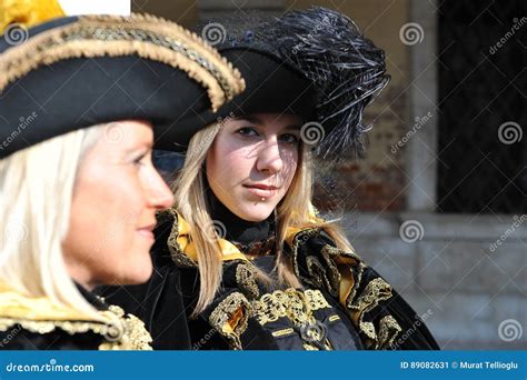 Beautiful Women With Mask In Venice Italy 2015 Editorial Photo Image