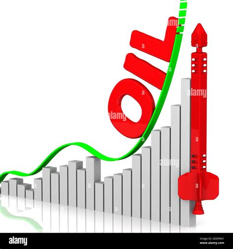 Oil. The growth chart. Graph of rapid growth with red word OIL and ...