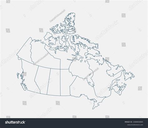 outline canada map isolated  white stock vector royalty