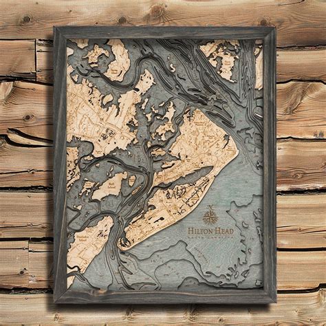 Lake Champlain Wood Map 3d Topographic Wood Chart 135 X 43