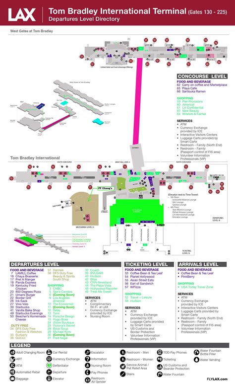 Tbit Lax Airport Map Tom Bradley International Terminal