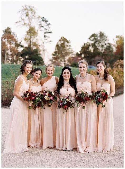 17 Enchanted Rustic Wedding Hairstyles Peach Bridesmaid Dresses