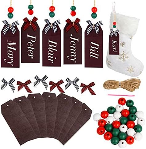 Amazon FOIMAS Christmas Stocking Name Tags 12pcs Blank Wooden