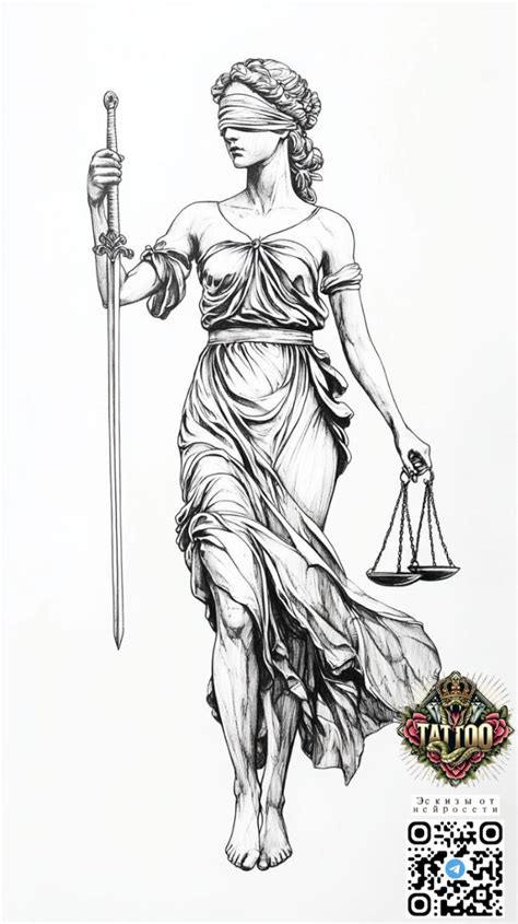 Эскиз знак Греческая богиня Фемида | Идея для татуировки | Тату идея ...