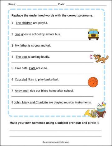 Super Subject And Object Pronouns Worksheets Easy Print The Simple