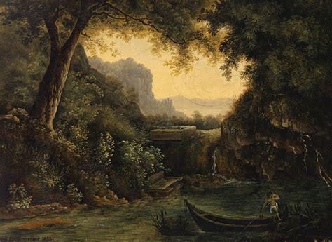 River Landscape with Nude Mariner by Isaak Fürstenberger Artvee