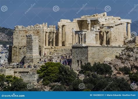 View Of The Entrance To The Acropolis Of Athens Editorial Photo Image