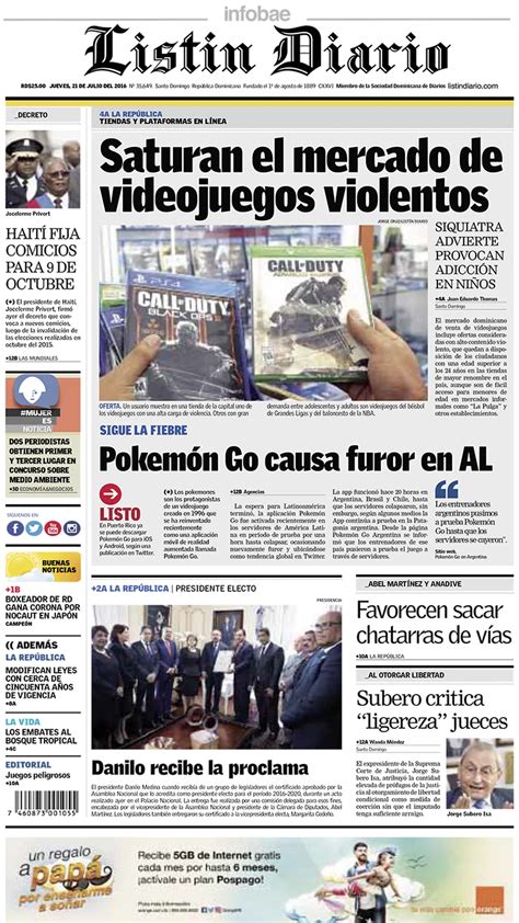 Listin Diario República Dominicana Jueves 21 De Julio De 2016 Infobae