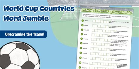 mens world cup countries word jumble