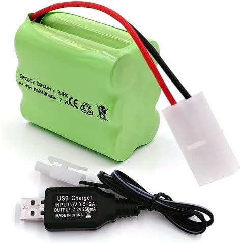 Amazon.co.jp: Gecoty 7.2Vバッテリー、KET-2Pプラグ、2400mAh Ni-MH充電式電池、充電ケーブル付き ...