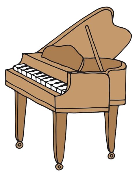 Premium Vector | Grand piano color doodle Concert music instrument drawing