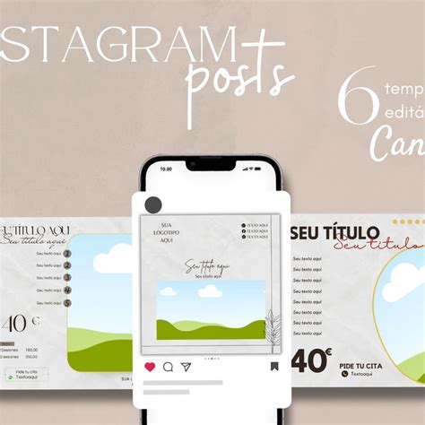 Templates Editáveis Canva Post Instagram Estética Elo7