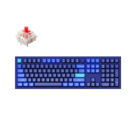Keychron Q Navy Mėlyna mechaninė klaviatūra ANSI RGB Hot Swap Gateron Pro Raudona