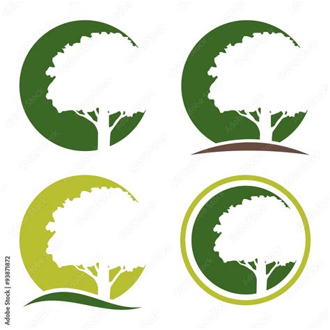 green tree  circle set stock vector adobe stock