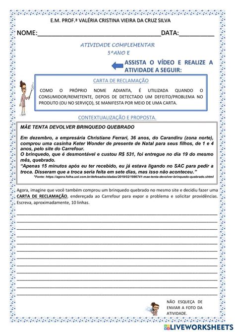 Exemplo Carta De Reclamação