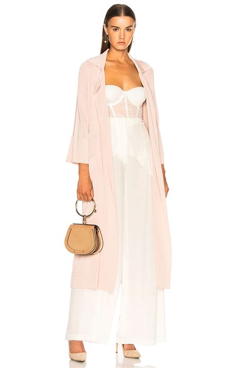 Chloe Small Nile Glossy Lambskin Calfskin Suede Bracelet Bag In Blush Nude FWRD