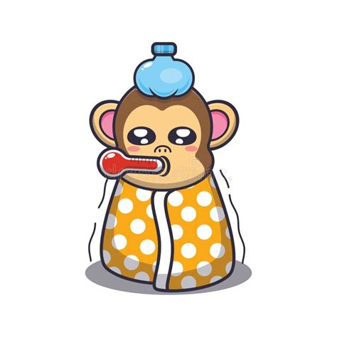 Monkey Cartoon Vector Illustration is Confused Stock Vector