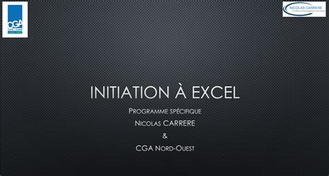 Support de formation CGA Initiation Excel Exploitez vos données