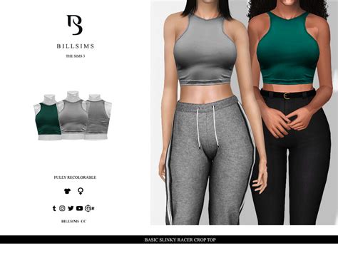 The Sims Resource Basic Slinky Racer Crop Top