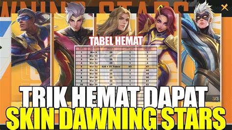 Trik Hemat Dapat Skin Dawning Stars Dengan Tabel Hemat X Draw