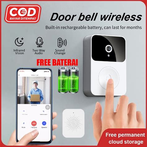 Jual Bell Pintu Kamera Smart Wireless Doorbell Camera IP 66 Wifi Tanpa