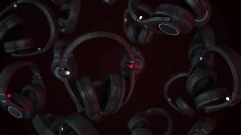 Headphone animation with alpha channel Video loops. Rotating Headphones ...