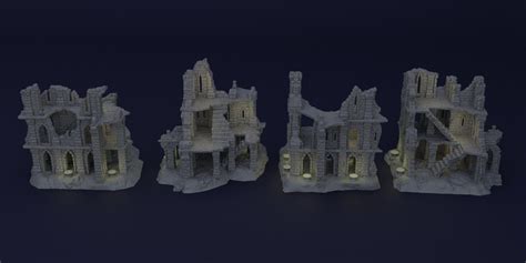 Old Ruins Tabletop Terrain 28 Mm 3d Model 3d Printable Cgtrader