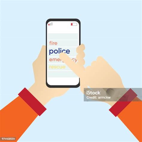 menelepon darurat  menggunakan ponsel ilustrasi stok