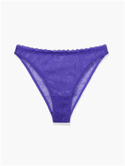 Mesh Crotchless High Leg Bikini In Blue SAVAGE X FENTY
