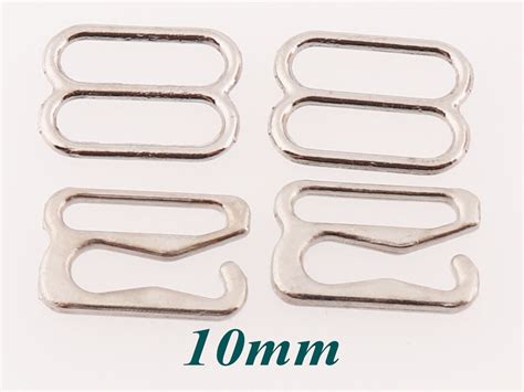 Pcs Silver Metal Bra Making Strap Slide Hooks Buckle Lingerie Adjustment Strap Bikini G Hooks