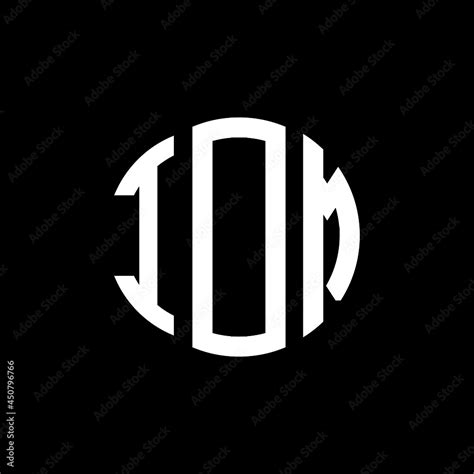 IOM letter logo design. IOM modern letter logo with black background ...