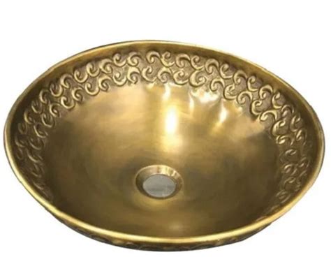 Deck Mounted Round Polished Brass Steel Antique Wash Basin At 3200 00 Inr In Rajsamand